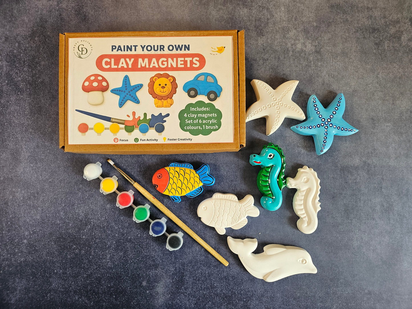 Paint Your Own Clay Magnets - Underwater Theme