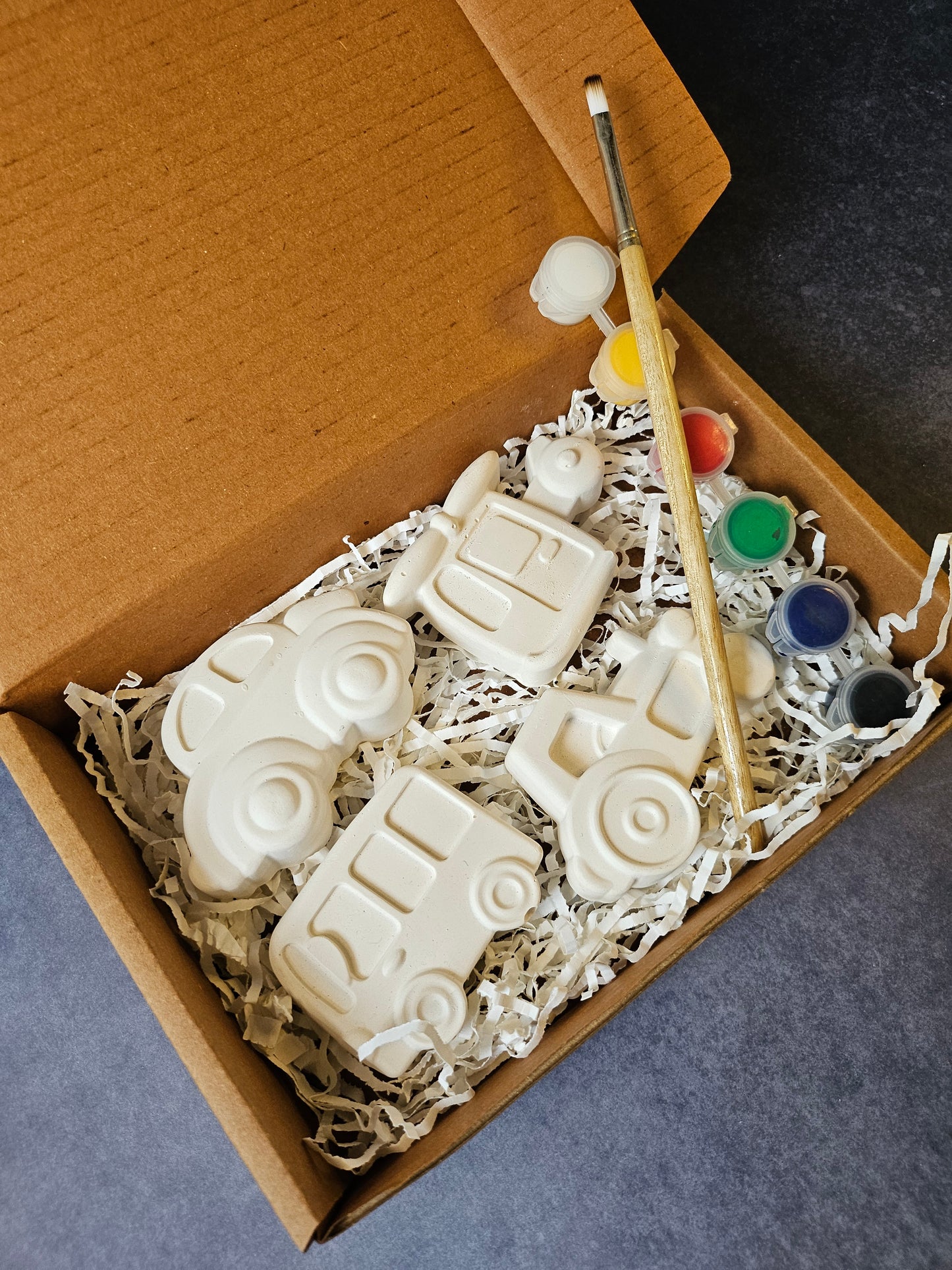 Paint Your Own Clay Magnets - Vehicle Theme
