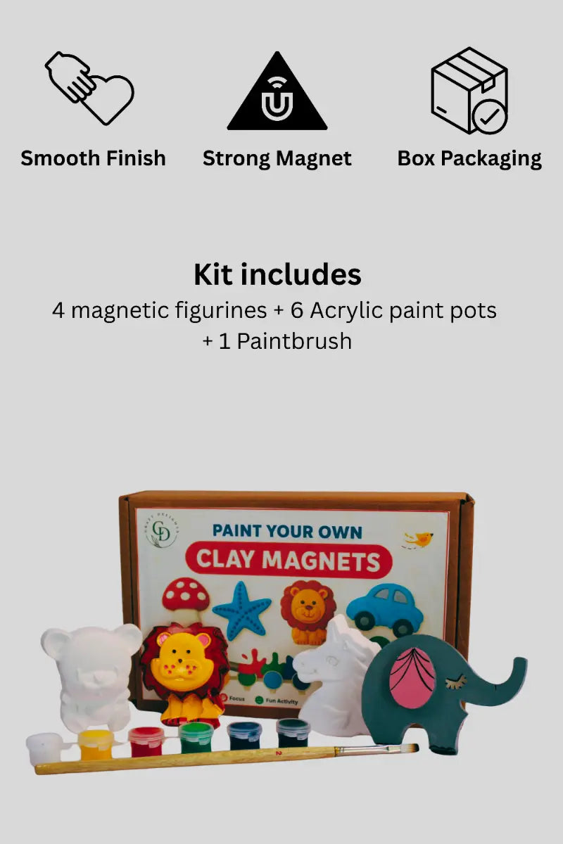 Paint Your Own Clay Magnets - Animal Theme