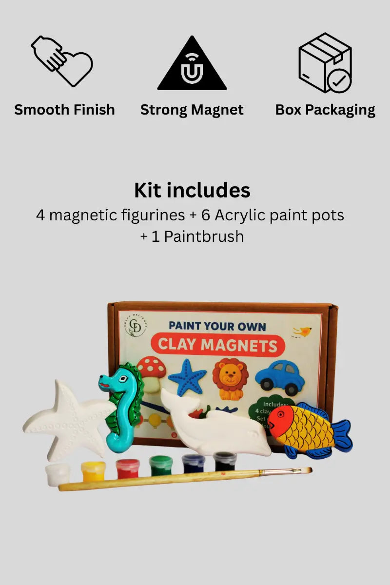 Paint Your Own Clay Magnets - Underwater Theme