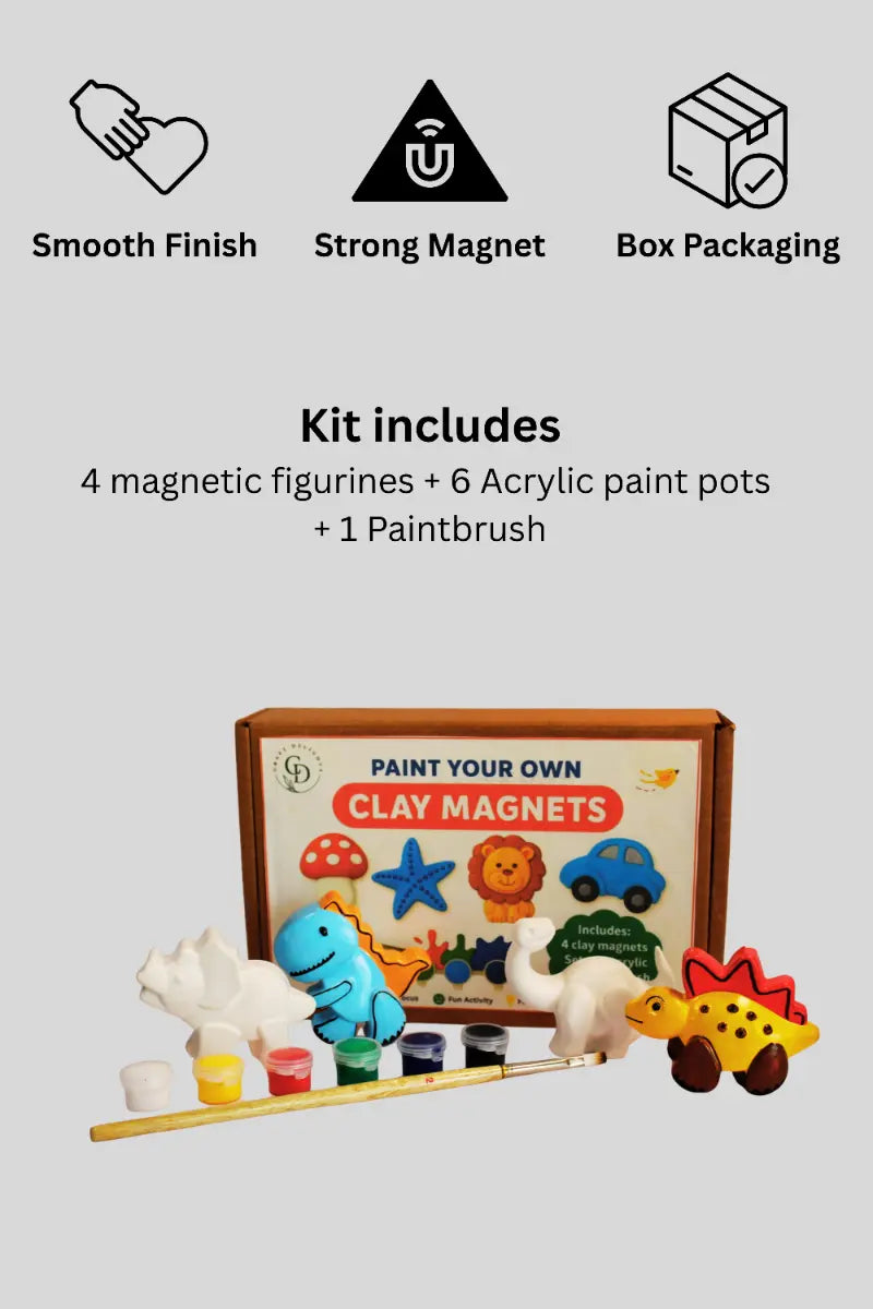 Paint Your Own Clay Magnets - Dinosaur Theme