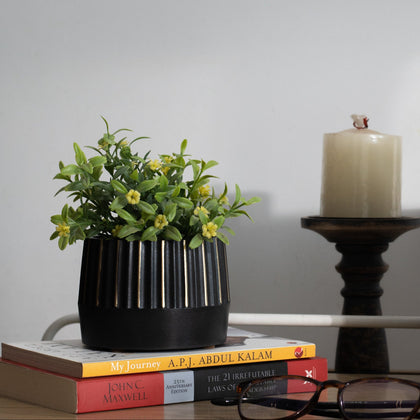 Ridge Planter Black Premium Home Décor Craft Delights India