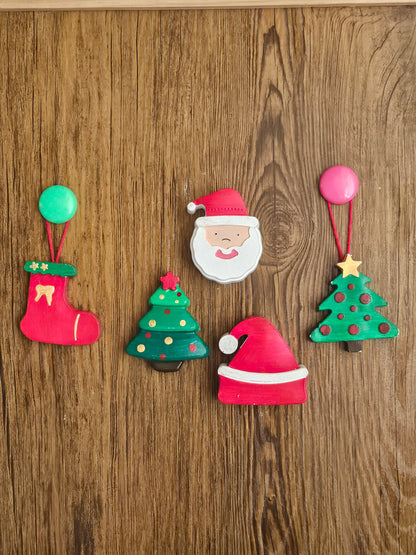 Paint Your Own Clay Magnets - Christmas Theme