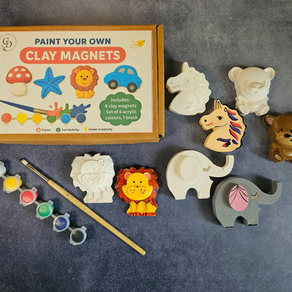 Animal Theme - Paint Your Own Clay Magnets