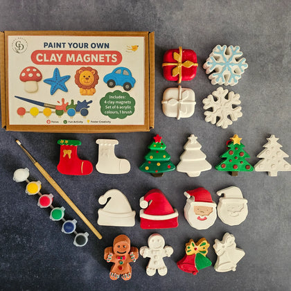 Paint Your Own Clay Magnets - Christmas Theme