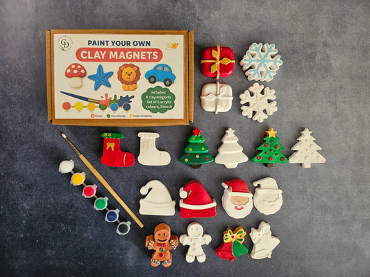 Paint Your Own Clay Magnets - Christmas Theme