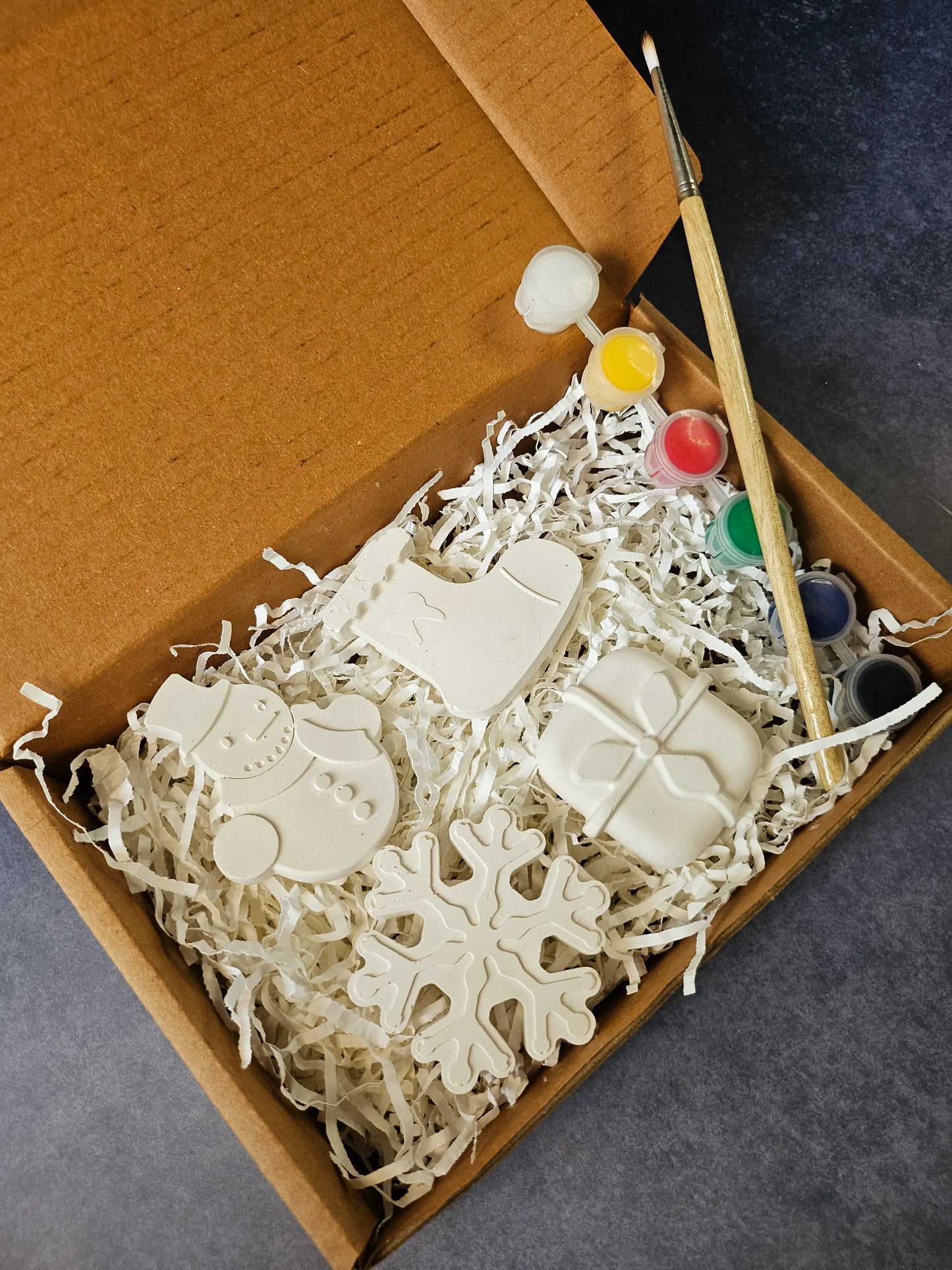 Paint Your Own Clay Magnets - Christmas Theme