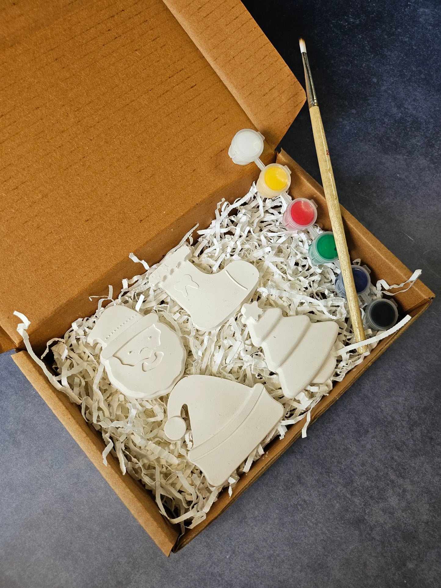 Paint Your Own Clay Magnets - Christmas Theme