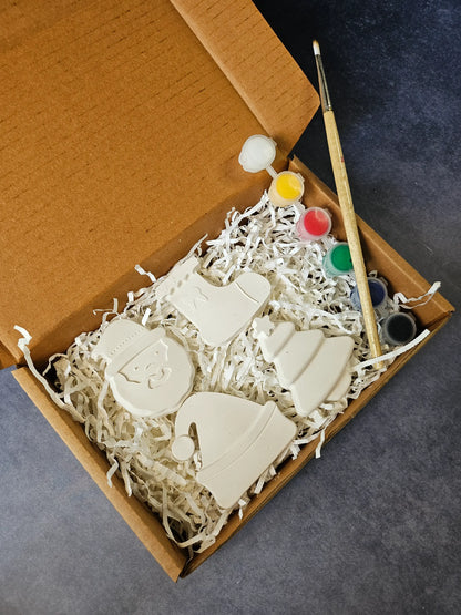 Paint Your Own Clay Magnets - Christmas Theme