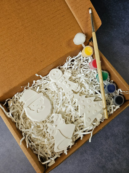 Paint Your Own Clay Magnets - Christmas Theme