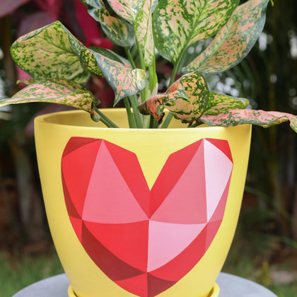 3D Heart Planter 3D Embossed Planters Handmade Terracotta Planters