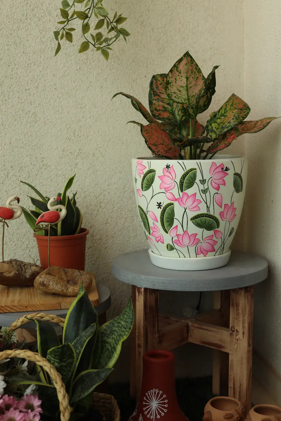 6 Inch Pichwai Lotus Planter Handcrafted Gifts