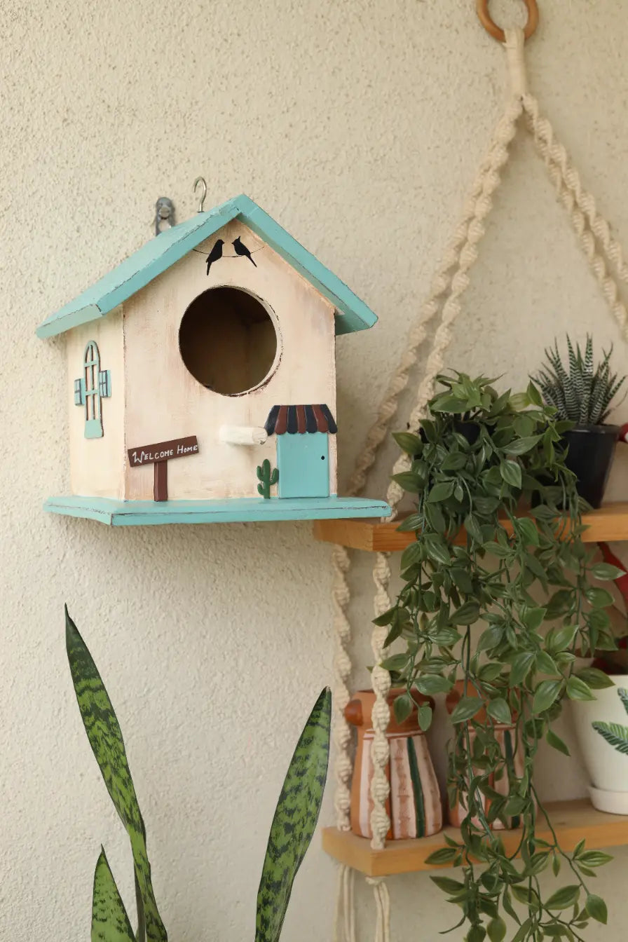Aashiaana Birdhouse Bird House for Balcony Hanging Wooden Birdhouse