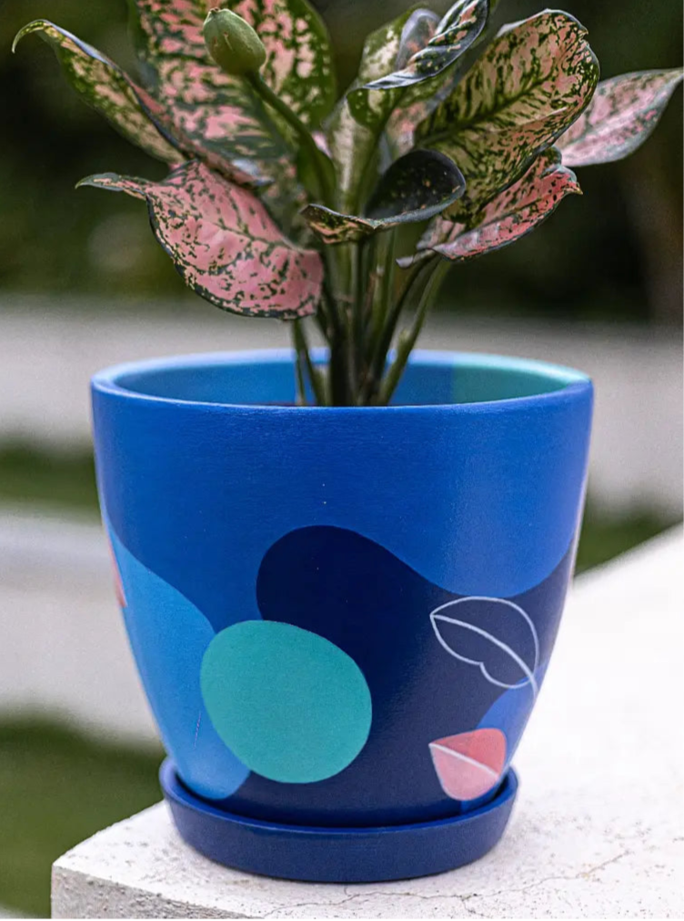 Blue Blast Planter Handmade Terracotta Planters Craft Delights India