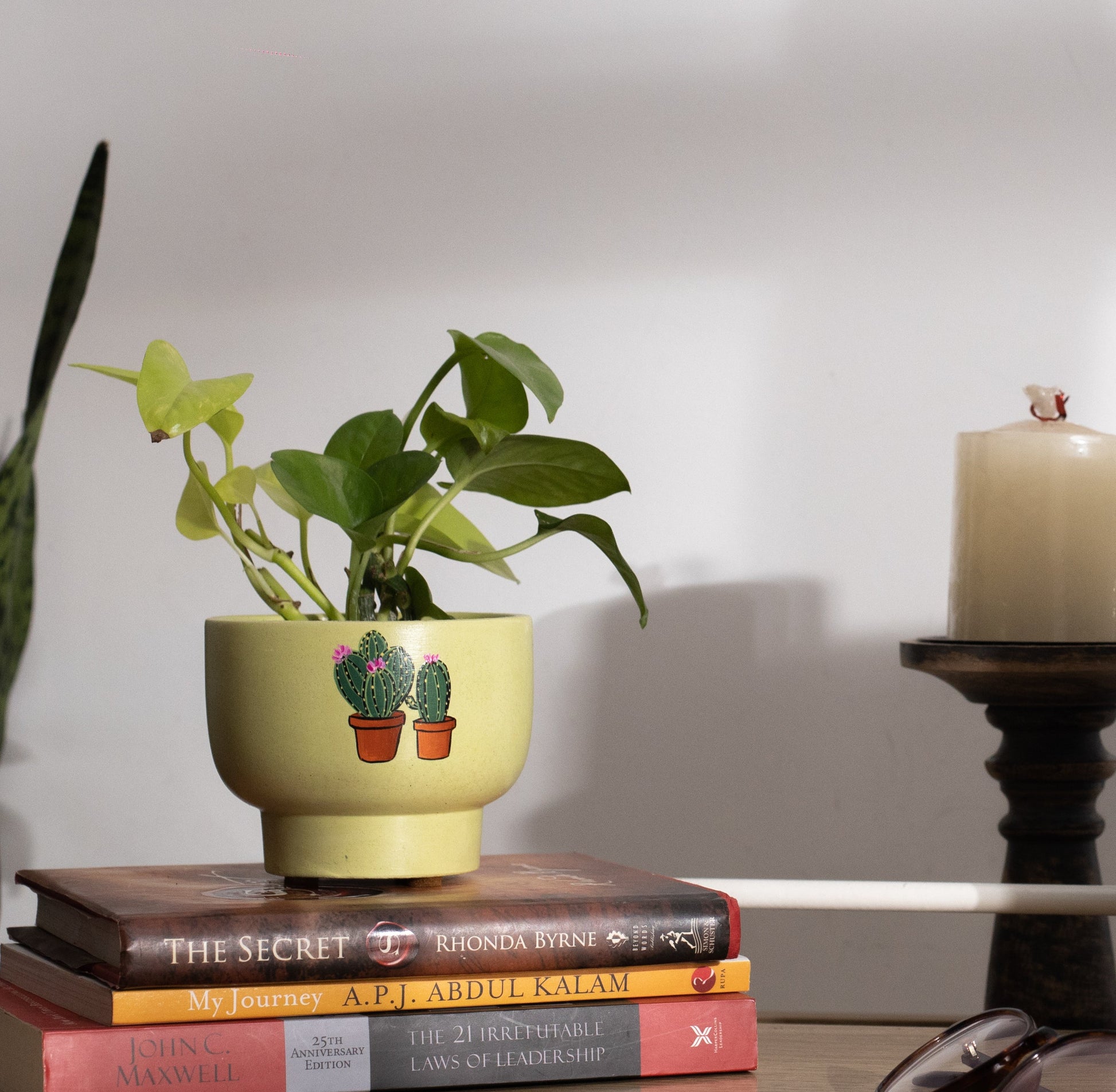 Bowl Planter Green Botanical Theme Handmade Home Décor
