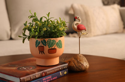 Bowl Planter Orange Balcony Décor Outdoor Planters