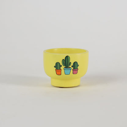 Bowl Planter Yellow Decorative Garden Planters Balcony Décor