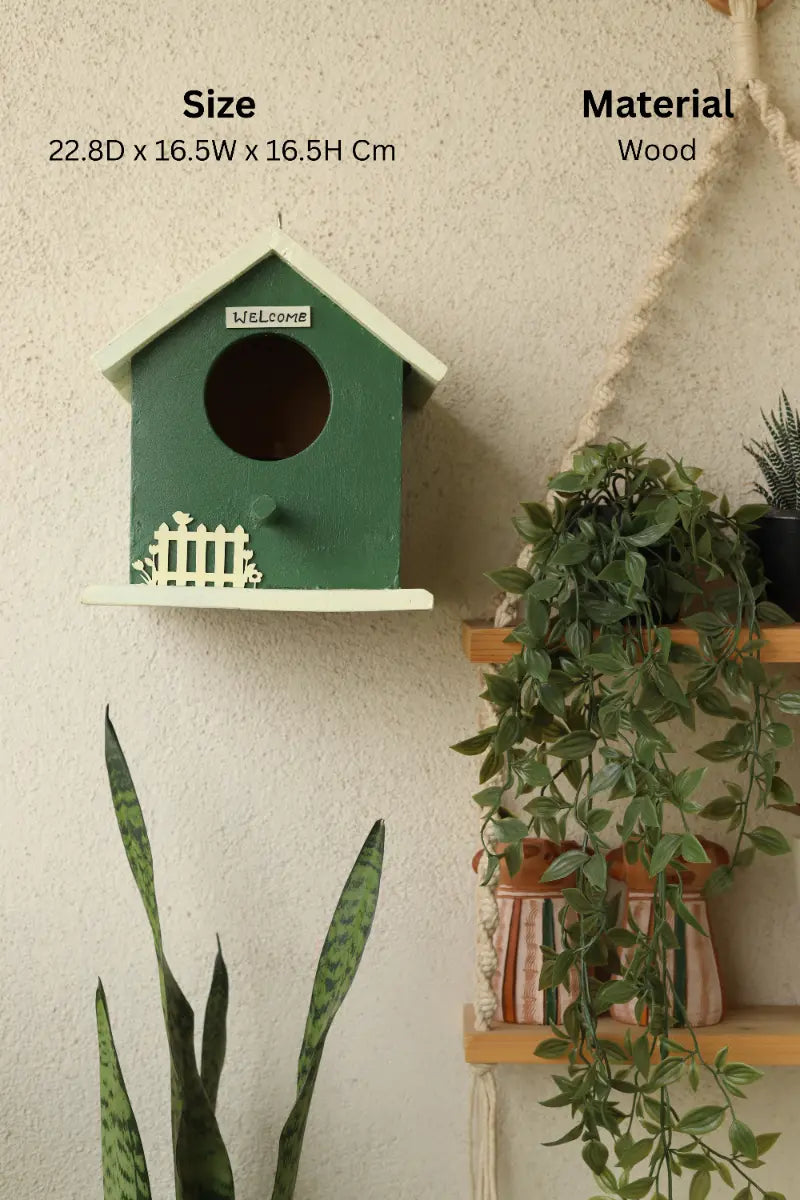 Chirpy Hut Birdhouse Balcony Décor Rustic Handmade Ornaments