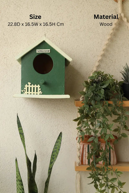 Chirpy Hut Birdhouse Balcony Décor Rustic Handmade Ornaments