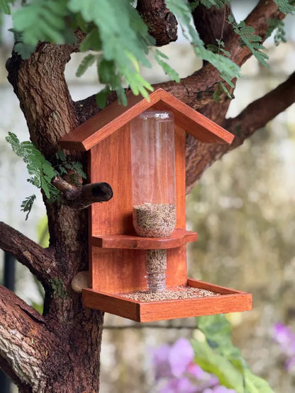 Feather Feast Bird Feeder Design One Hand Painted Planters Companion Premium Home Décor