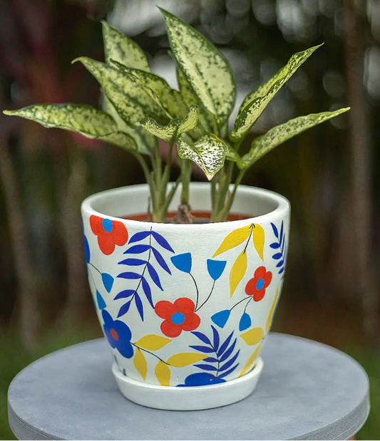 Floral Planter Handmade Terracotta Planters Craft Delights India