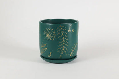 Golden Feather Planter 8 Inch Handmade Terracotta Planters