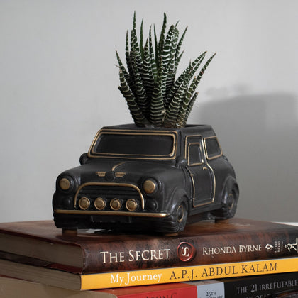 Handcrafted Concrete Car Planter Black 
