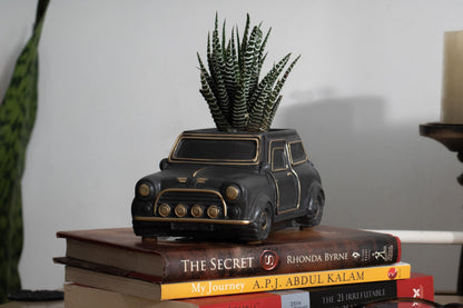 Handcrafted Concrete Car Planter Black 