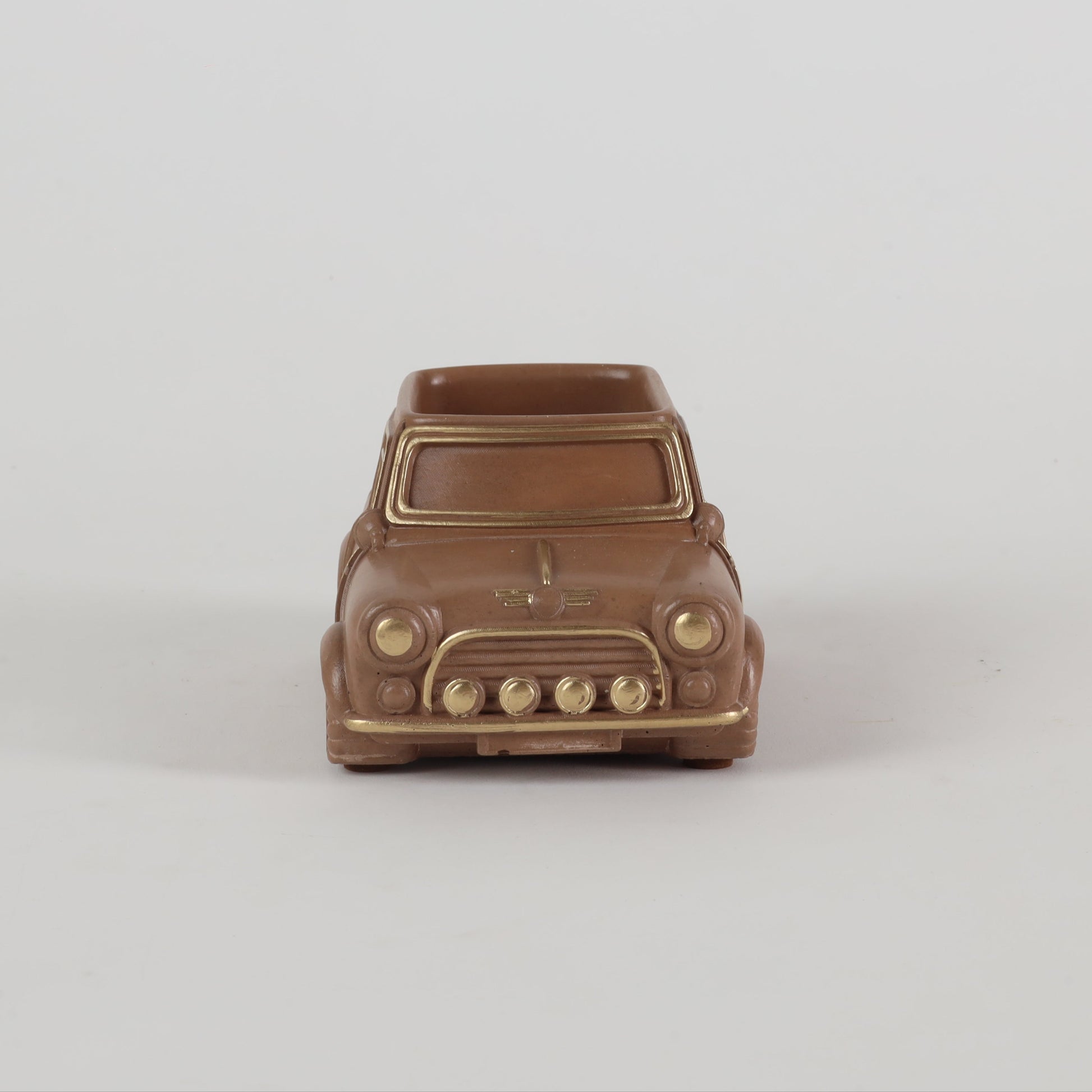Handcrafted Concrete Car Planter/Organizer Brown front view