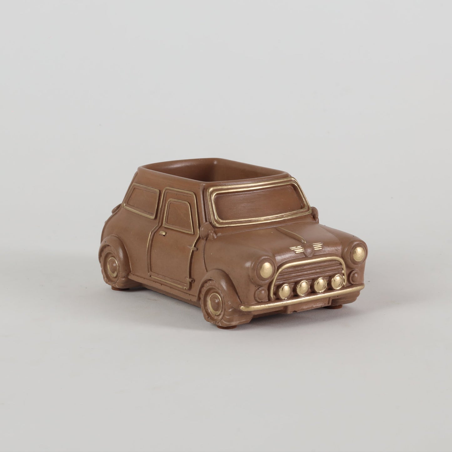 Handcrafted Concrete Car Planter/Organizer Brown side view