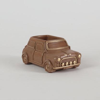Handcrafted Concrete Car Planter/Organizer Brown side view