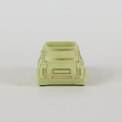 Handcrafted Concrete Car Planter/Organizer Green back view