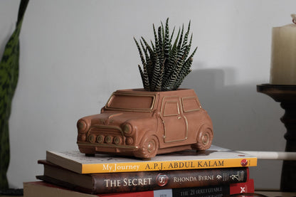 Handcrafted Concrete Car Planter Terracotta