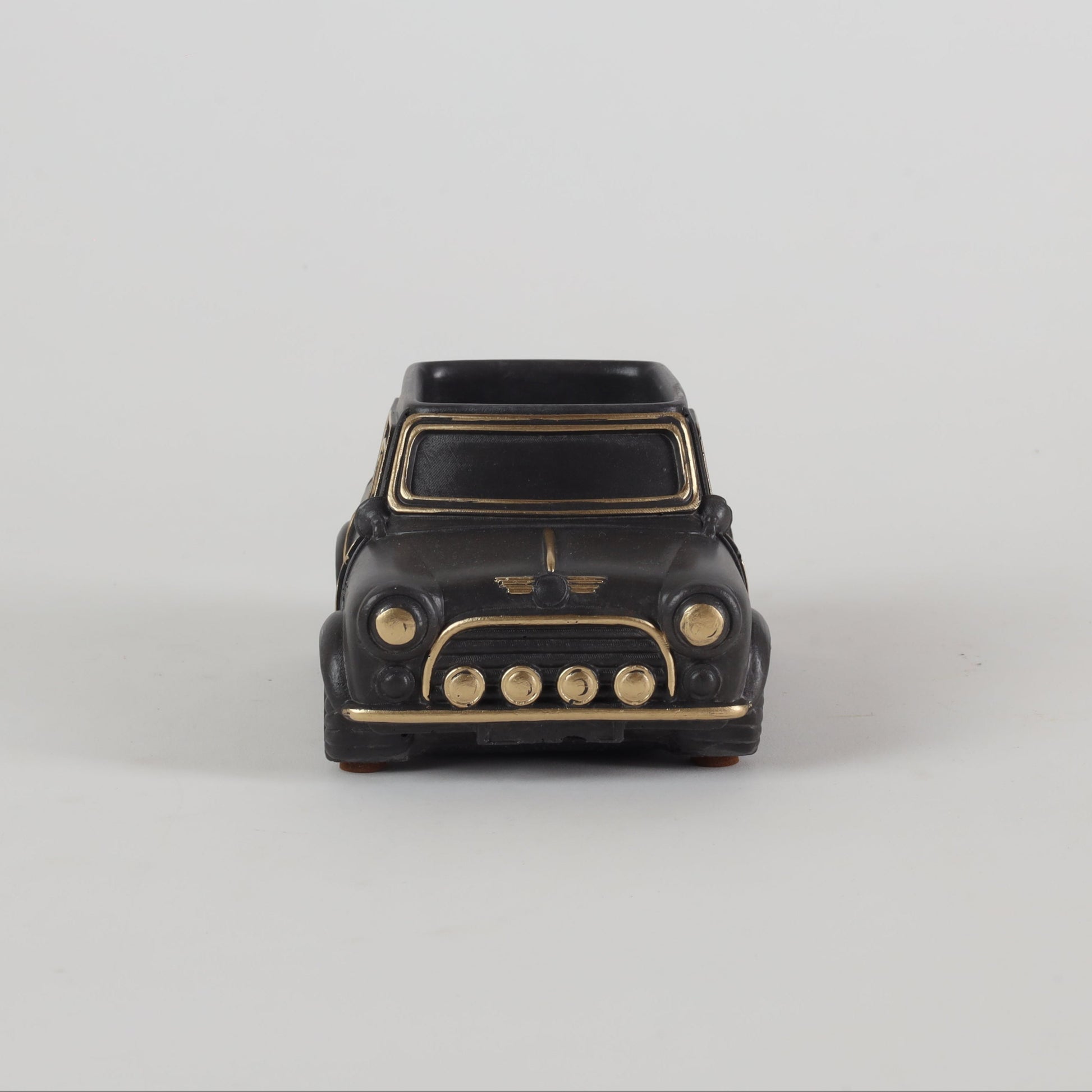 Handcrafted Concrete Car Planter and Oganizer Black Front view