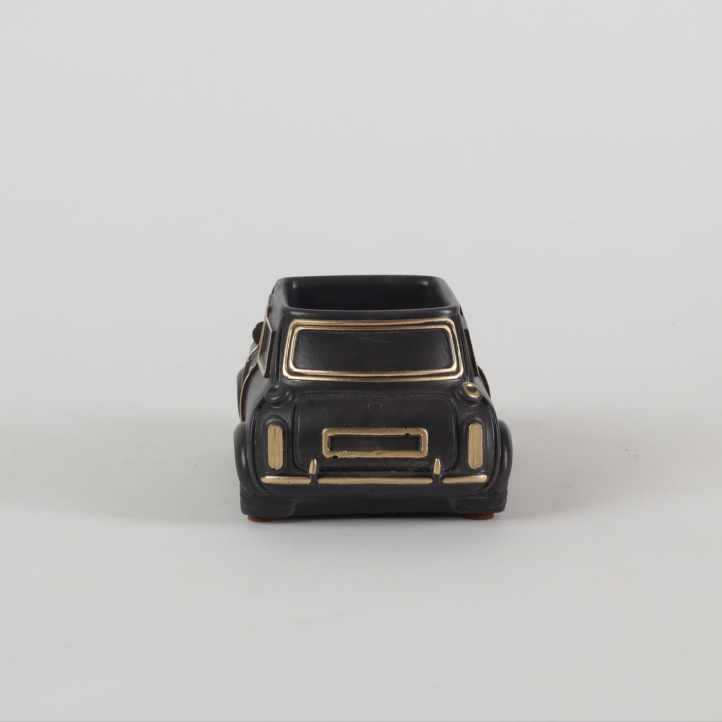 Handcrafted Concrete Car Planter and Oganizer Black back view