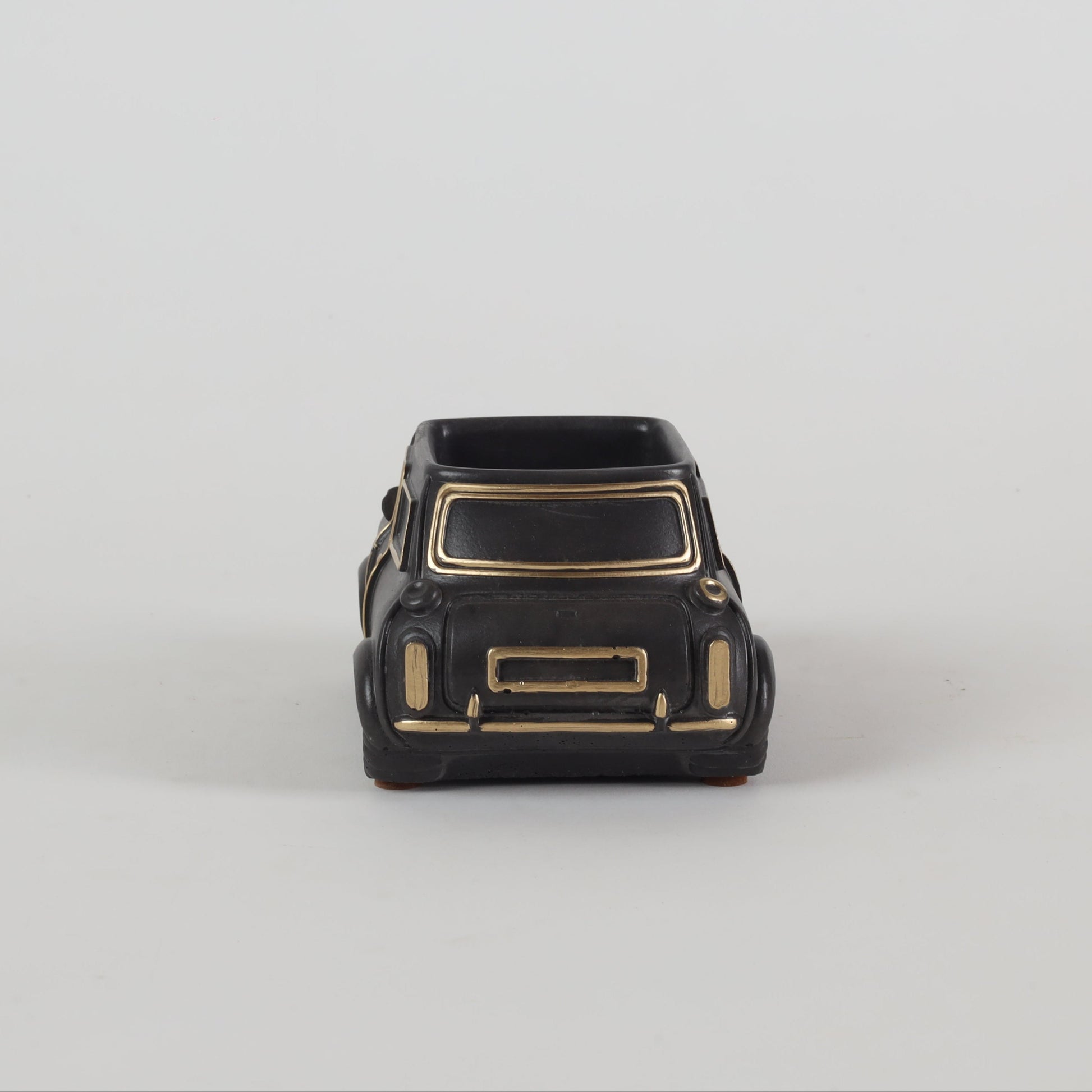 Handcrafted Concrete Car Planter and Oganizer Black back view
