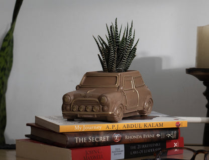 Handcrafted Concrete Car Planter and Oganizer Brown