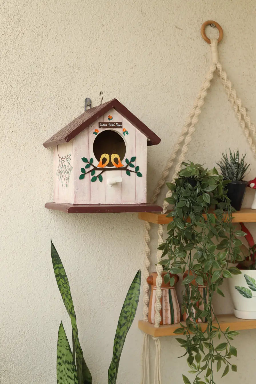 Love Birds Birdhouse Bird House for Balcony Hanging Wooden Birdhouse