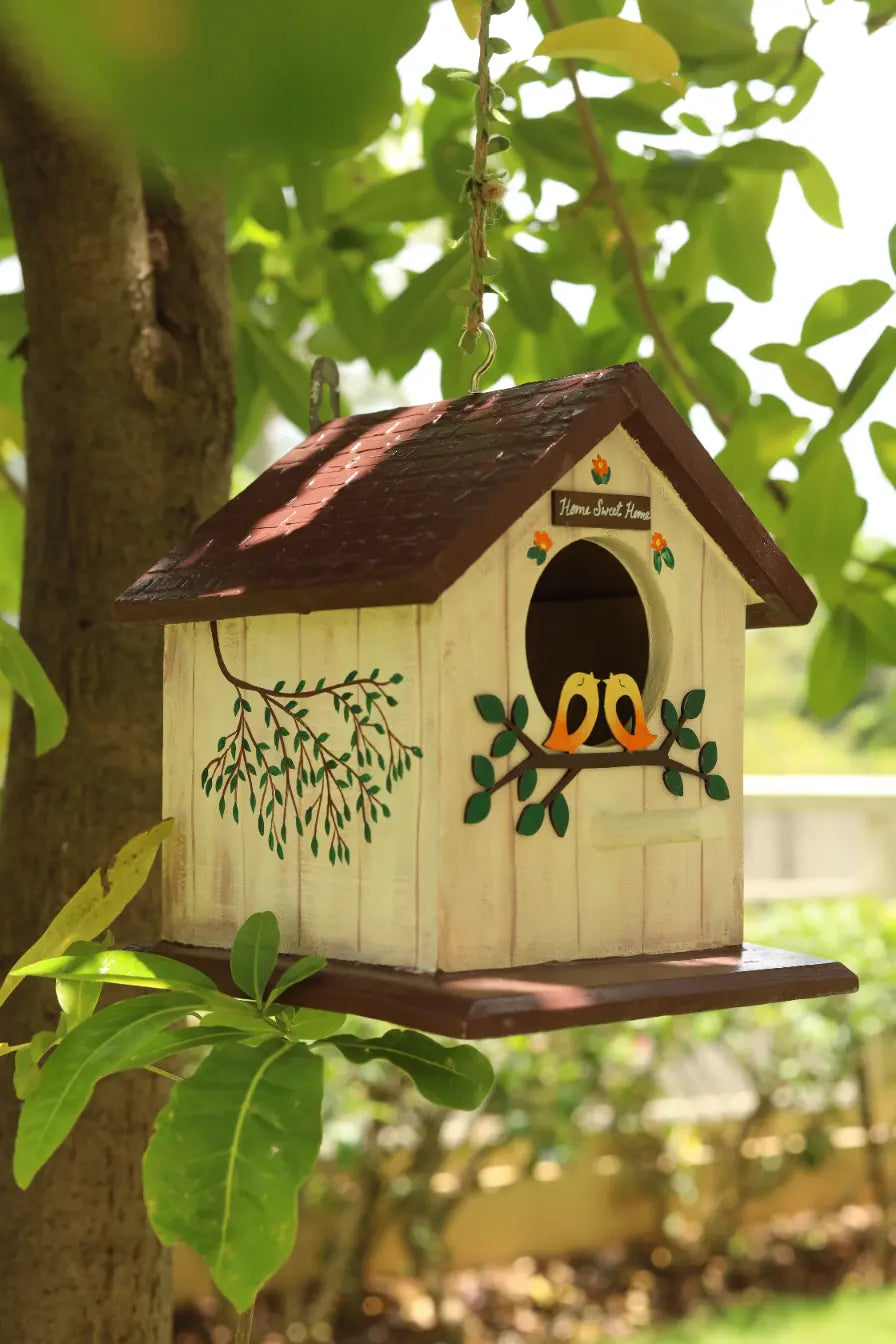 Love Birds Birdhouse Hand Painted Planters Companion Premium Home Décor