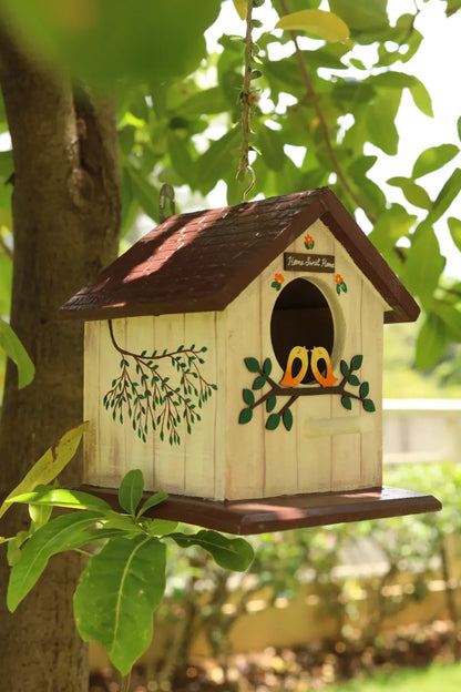 Love Birds Birdhouse Hand Painted Planters Companion Premium Home Décor