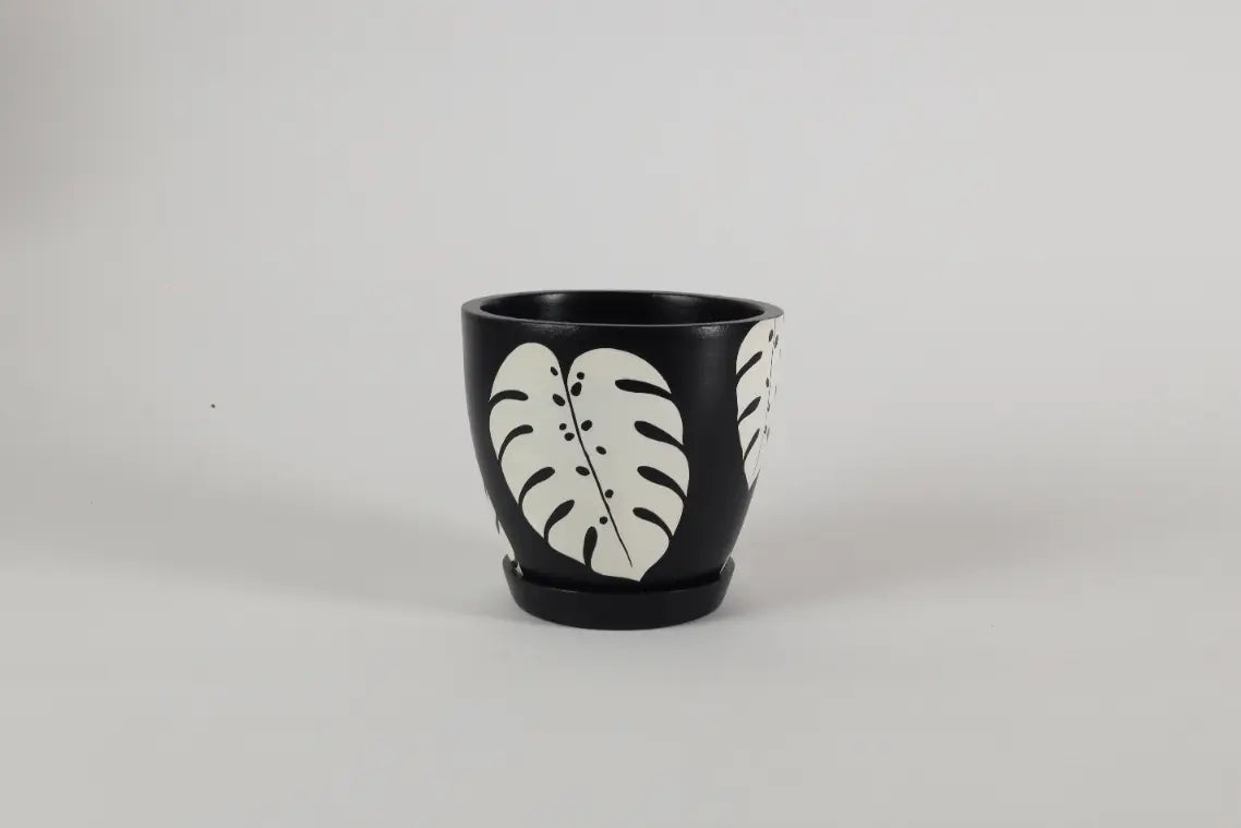 Monstera Black Planter Balcony Décor Indoor Planters Lifestyle