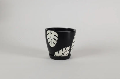 Monstera Black Planter Decorative Garden Planters Gifts For Office Desk