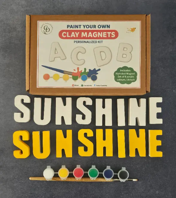 Paint Your Own Clay Magnets Personalized Kit Art Parties Creative Indoor Activity