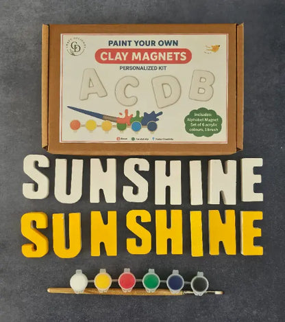 Paint Your Own Clay Magnets Personalized Kit Art Parties Creative Indoor Activity