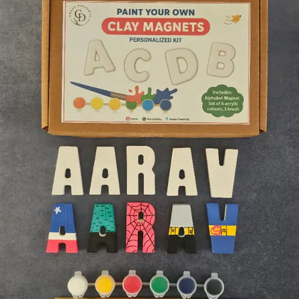 Paint Your Own Clay Magnets Personalized Kit DIY Craft Kits Craft Delights India