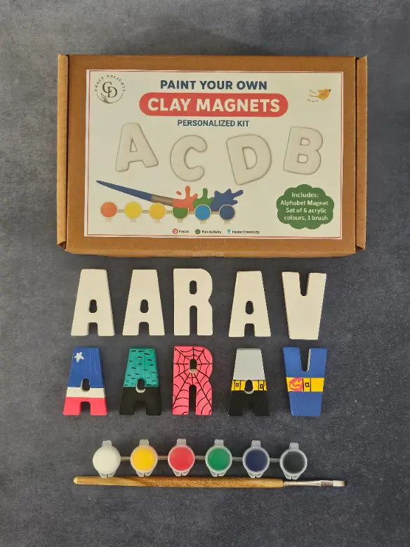 Paint Your Own Clay Magnets Personalized Kit DIY Craft Kits Craft Delights India