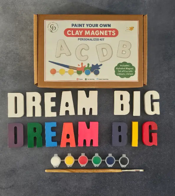 Paint Your Own Clay Magnets Personalized Kit Hobby Painting Set Creative Play