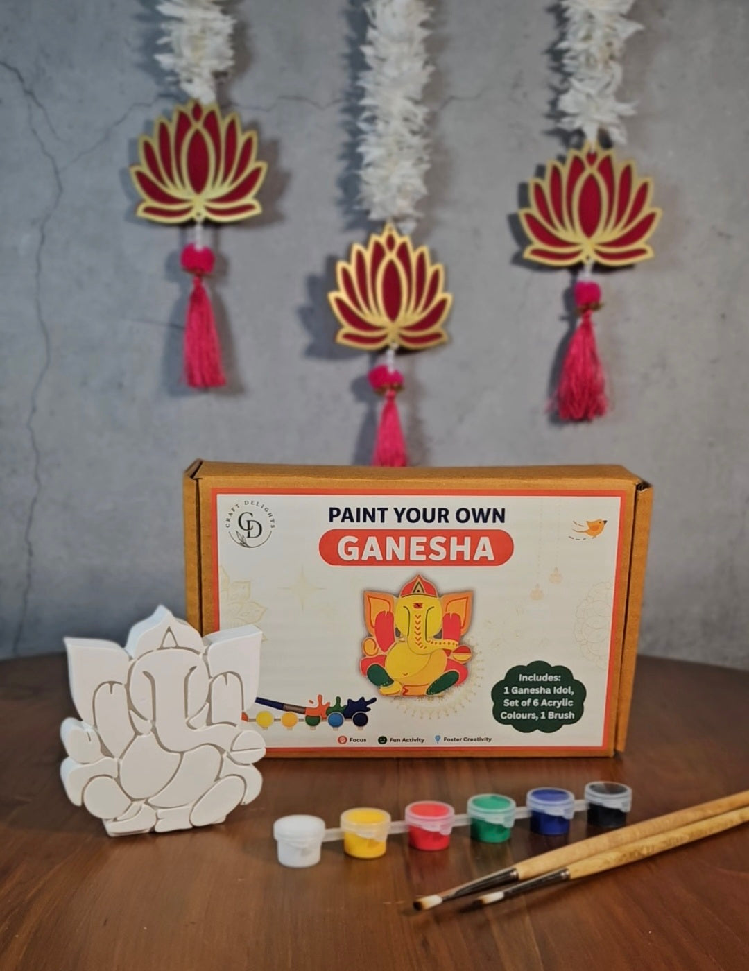 Paint Your Own Ganesha DIY Kits For Kids Painting Hobby Set Ganesh Chaturthi