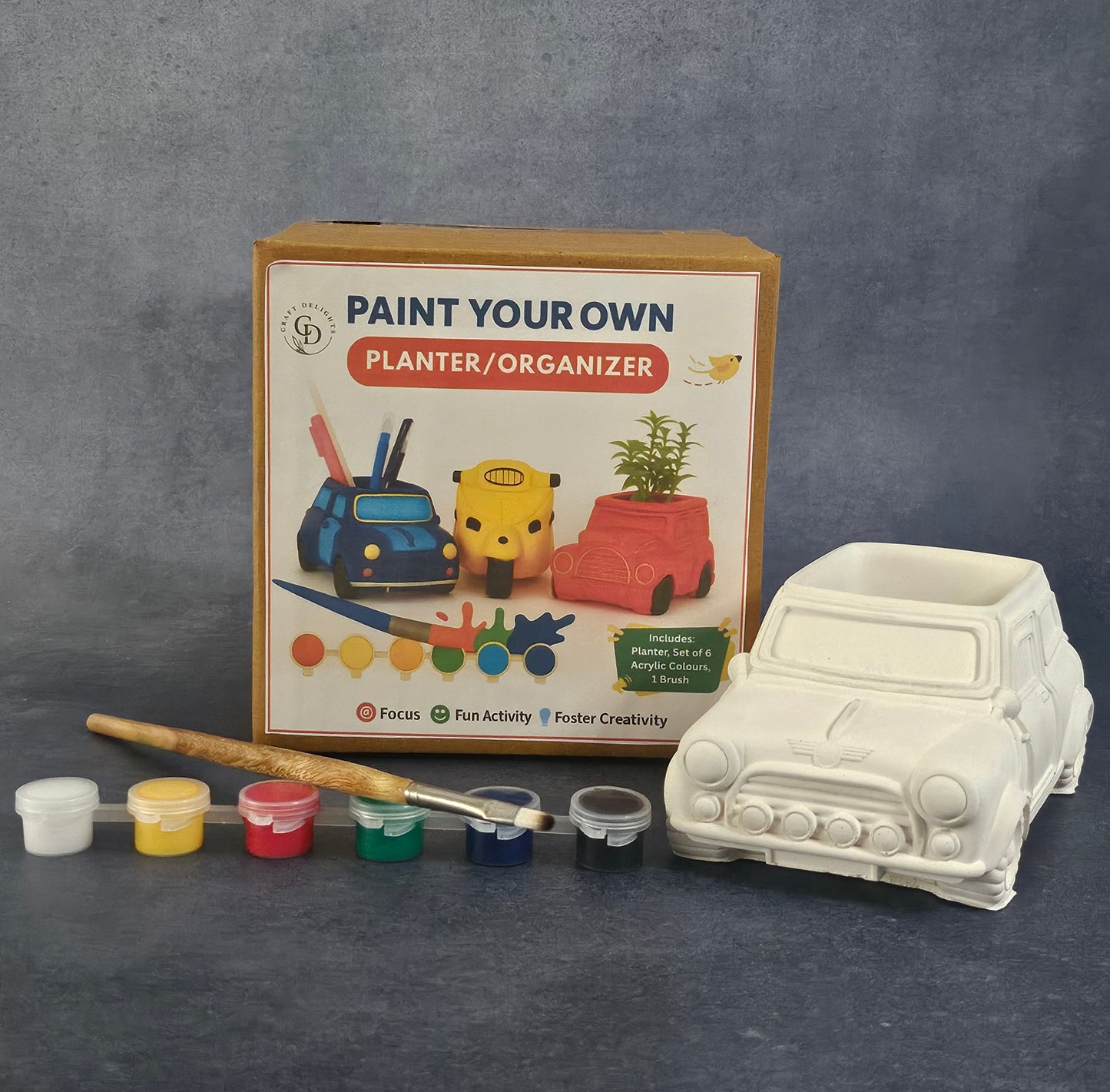 Paint Your Own Planter Organizer Car Functional Desk Organizers Pen Stand