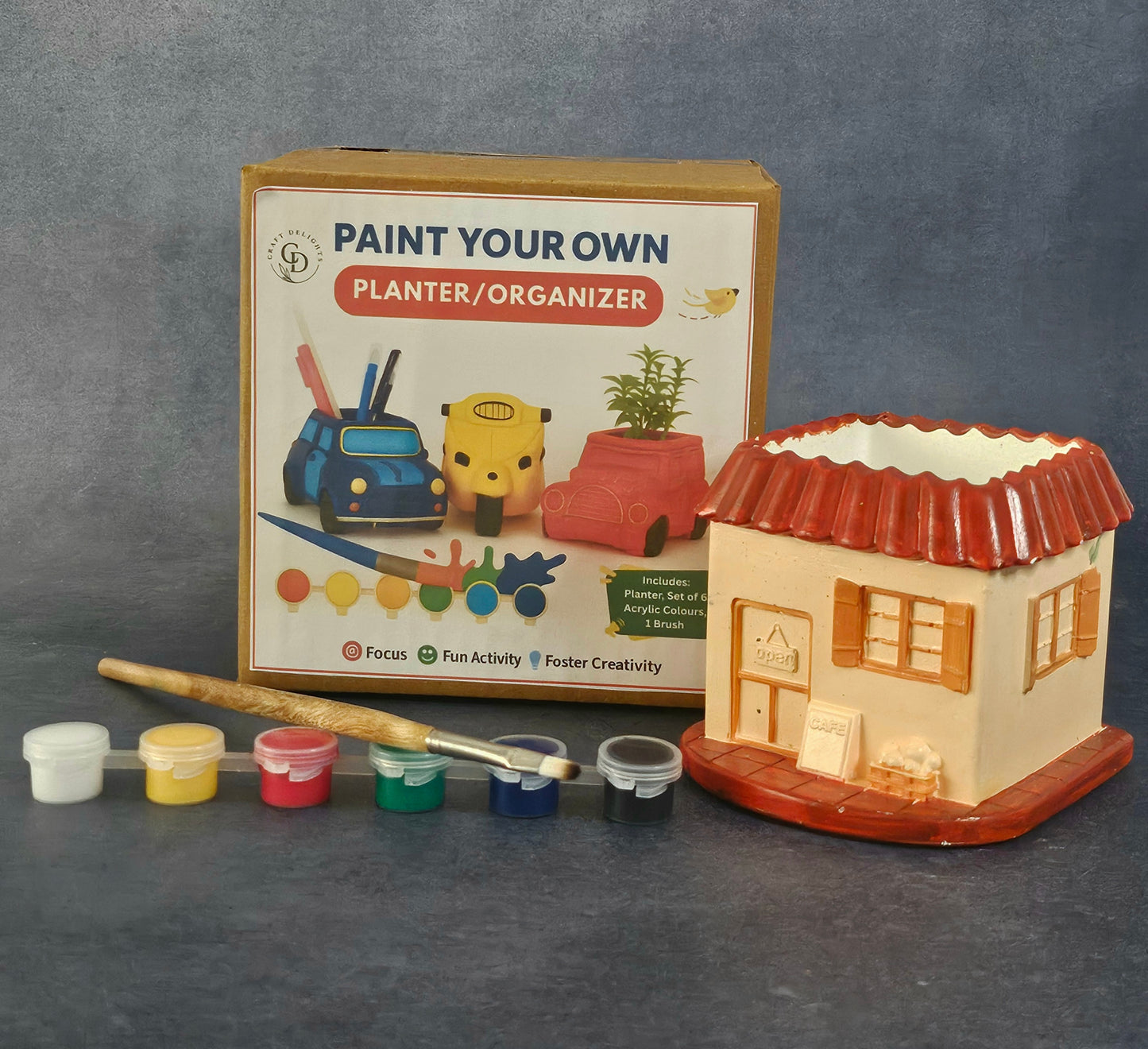 Paint Your Own Planter Organizer House DIY Craft Kits Structural Pieces